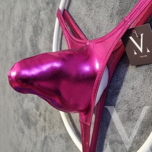 Hades Metal Fuchsia MV-90381 Monster Bulge Mens Thong - Handmade Men Underwear Swimwear