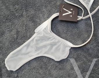 Eros See Thru Weiß RV-6Z698 Rakete Transparent Schaft Herren-String - Handmade Men Unterwäsche Bademode
