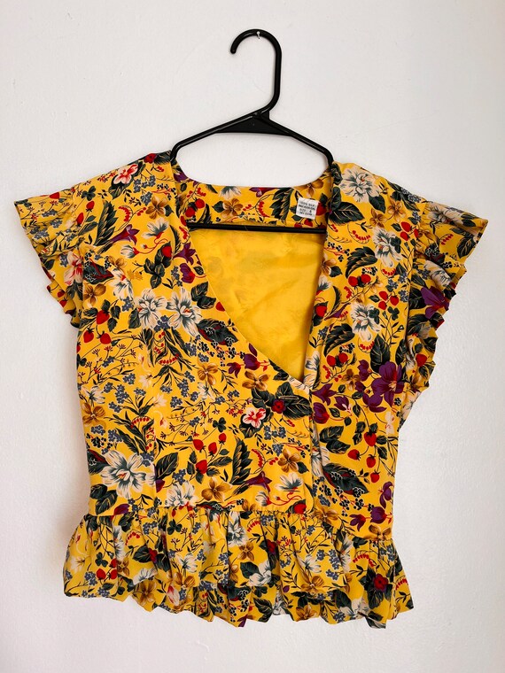 vintage 1970’s floral silk blouse