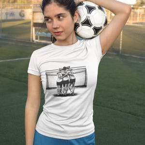 Ladies Custom Printed T Shirt, Together We Stand - Ethical & Sustainable Womenswear Organic Cotton Crew Neck Short Sleeve Football Top
