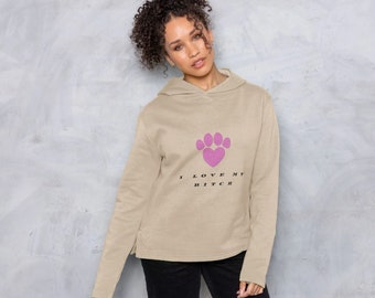 Stylish Ladies' Dog Walker Drawstring Hoodie - Organic Cotton Long-sleeve Eco-friendly Top