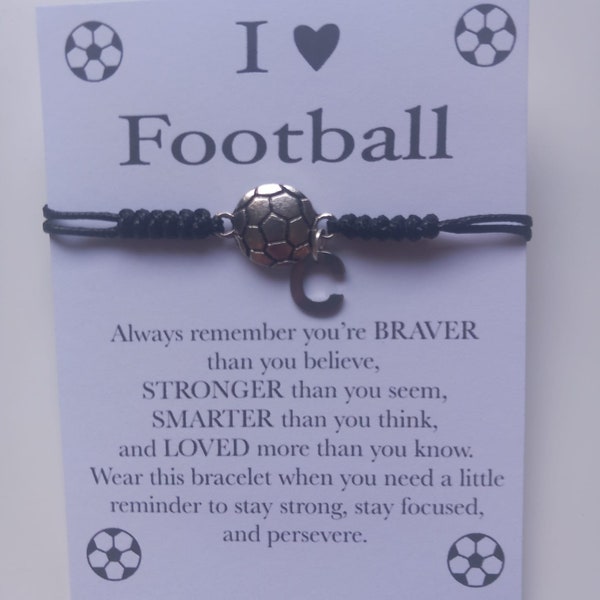 Football bracelet personalised charm bracelet Friendship bracelet Love football Bracelet Motivational Friend gift football gift