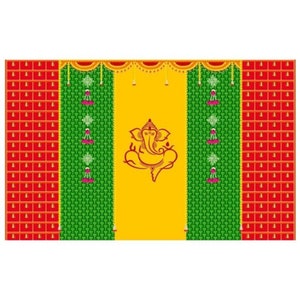 Indian Pooja Backdrop pictures Ganesh/Thirunaamam Designed for all Home Pooja/House functions /Traditional events