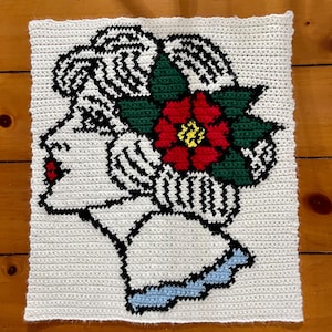 PDF Trad style woman tapestry/ crochet tapestry pattern **PATTERN ONLY**