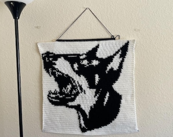 PDF crochet trad style Doberman tapestry/ crochet tapestry pattern **PATTERN ONLY**