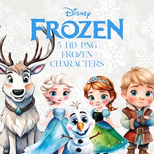 Archivo PNG de descarga instantánea de imágenes prediseñadas Y archivos de corte de paquete de princesa de nieve - 300 ppp