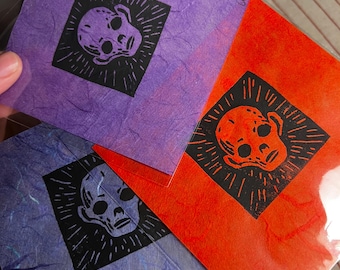 Original Linocut Print ‘Odious’ - 4x4in wall art | Handmade block print
