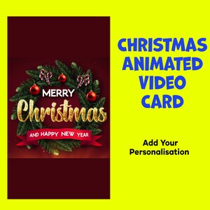 Tarjeta de vídeo animada de Navidad y Año Nuevo.