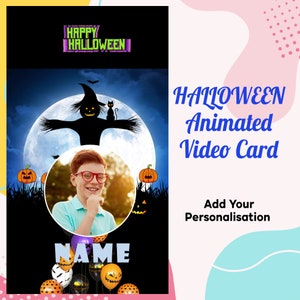 Personalizacja Wesołego Halloween animowana karta wideo