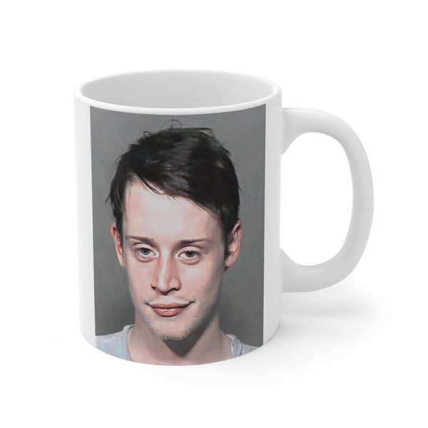 Macaulay Culkin Mug 11oz, Unique Mugshot Coffee Cup, Celebrity Inspired, Gift For Home