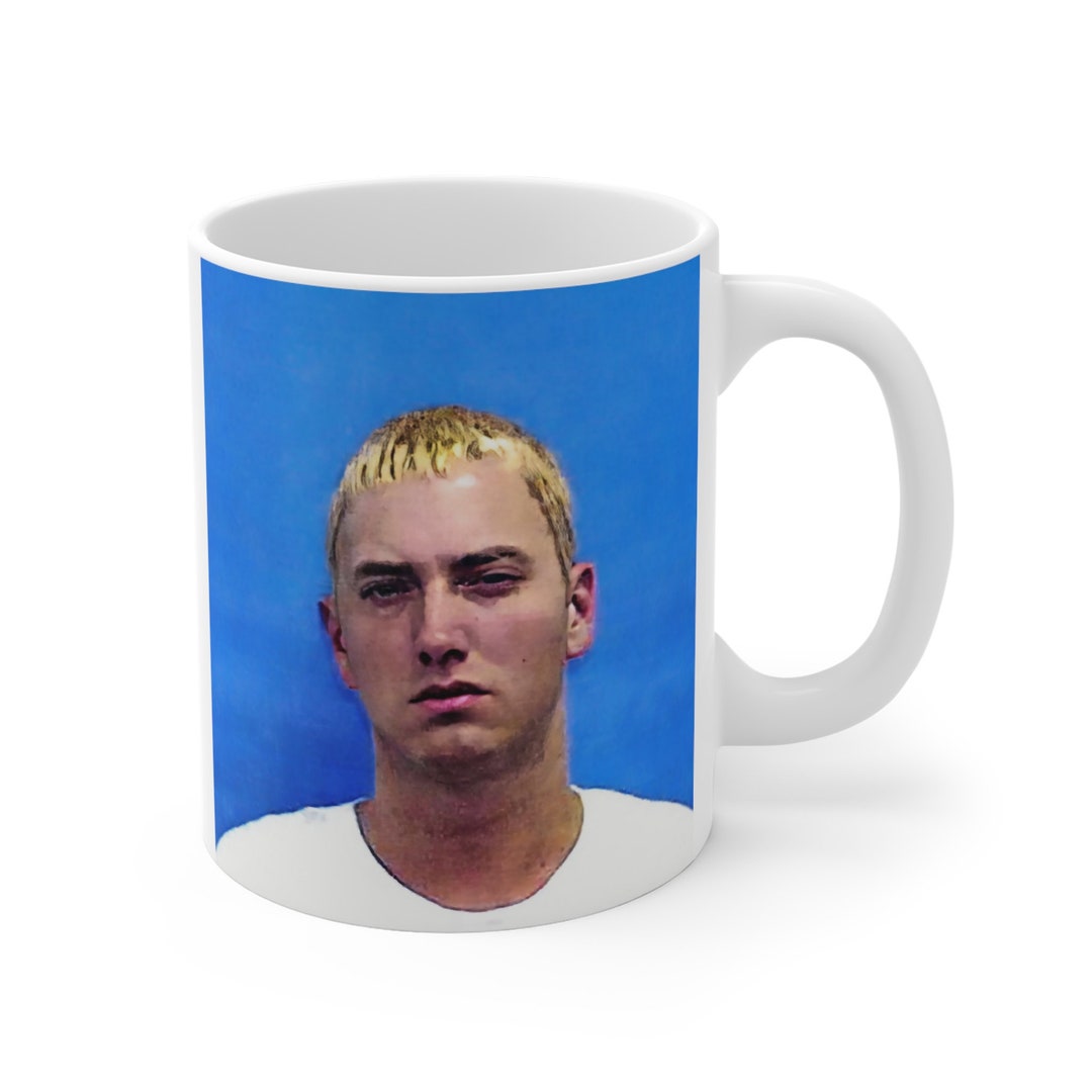 Eminem 11oz Mug, Rap Mugshot Inspired Coffee Cup, Music Lover Unique