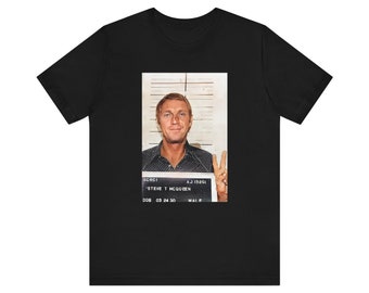 Steve McQueen Mugshot Tee, Short Sleeve Shirt, Film Fan Gift