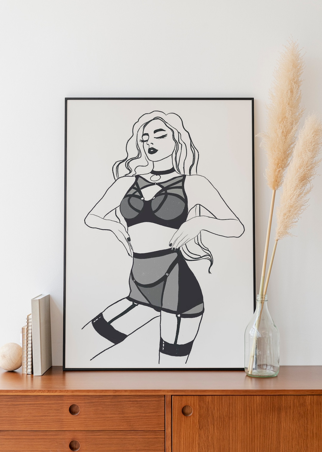 anime-art-prints-naked-woman-body-art-sexy-woman-wall-art-etsy