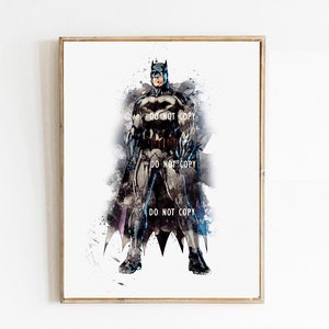 Bat Man Print Bat Man Poster DC Superhero Poster Bat Man Printable Digital Download