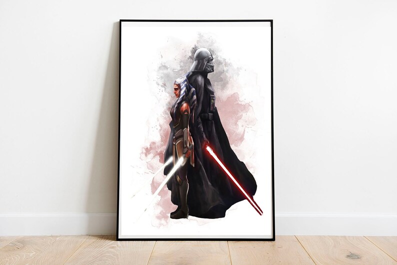 Ahsoka Tano & Darth Vader Print Star Wars Wall Art Star Wars Print