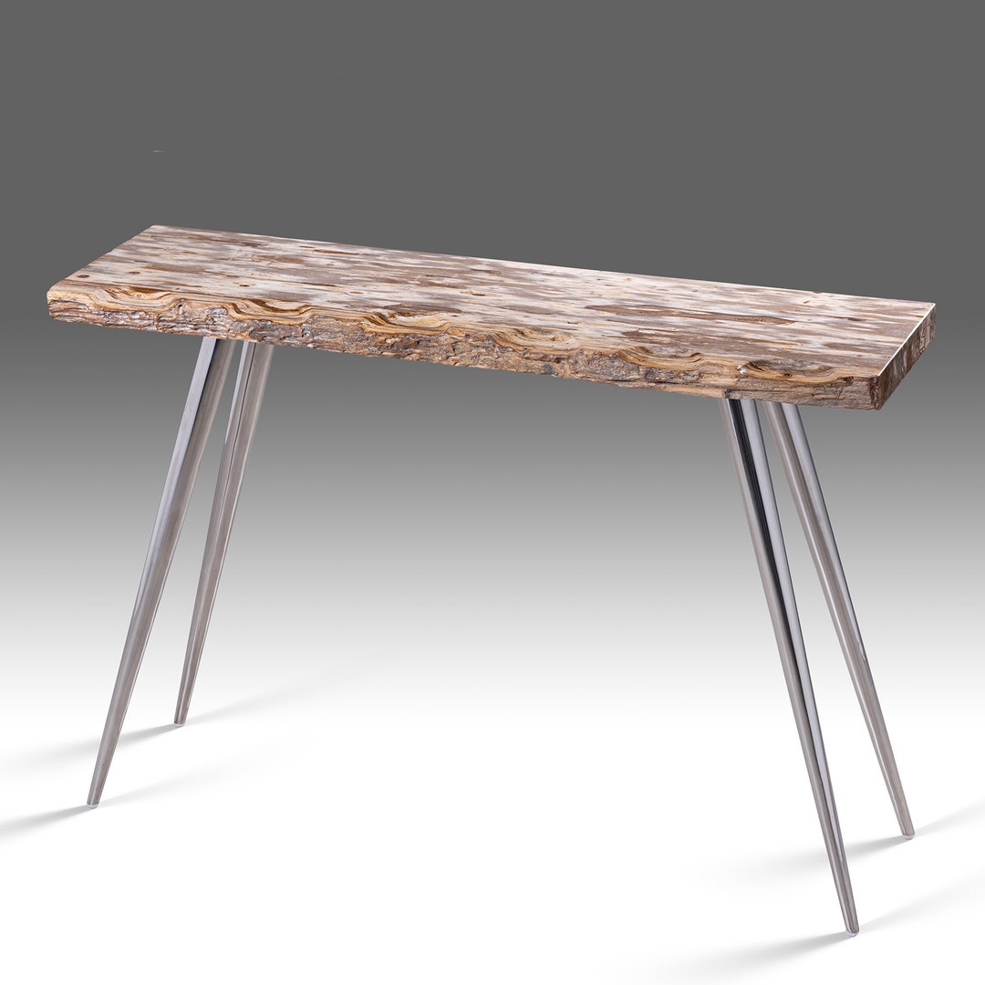 London Console Table Petrified Wood Console Table Petrified Etsy