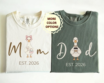 Matching Mom Dad Goose Shirts Personalized Duck Couple Shirts Future Mom Dad Sweatshirt Pregnancy Announcement Shirt Gift New Mom Dad 2026