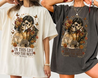 Custom Halloween Couple Shirt, Til Death Do Us Part Tee, Bride and Groom Shirts, Gothic Wedding Gift, Skeleton Couple Comfort Colors Tee
