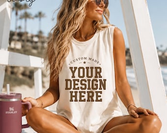 Custom Design Tank for Summer, Custom Logo Tank Top, Personalized Logo Boxy Crop , Custom Text Tank Gift for Her, Personalized Photo Tank