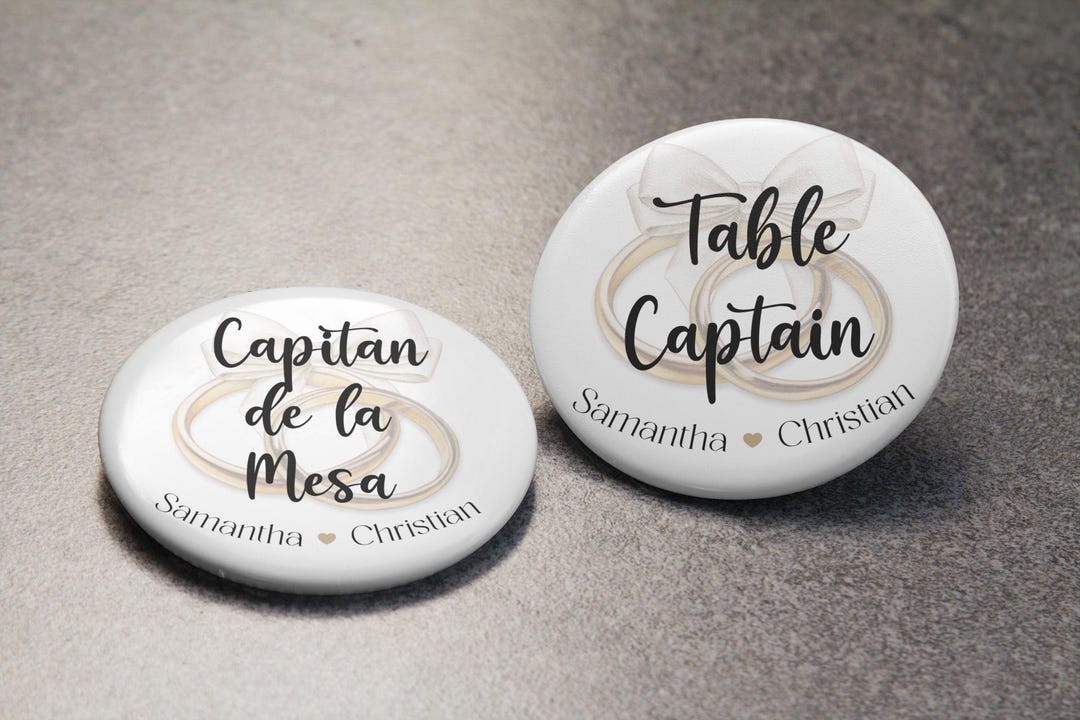Personalized Wedding Table Captain Pin, Fun Badge for Table Host ...