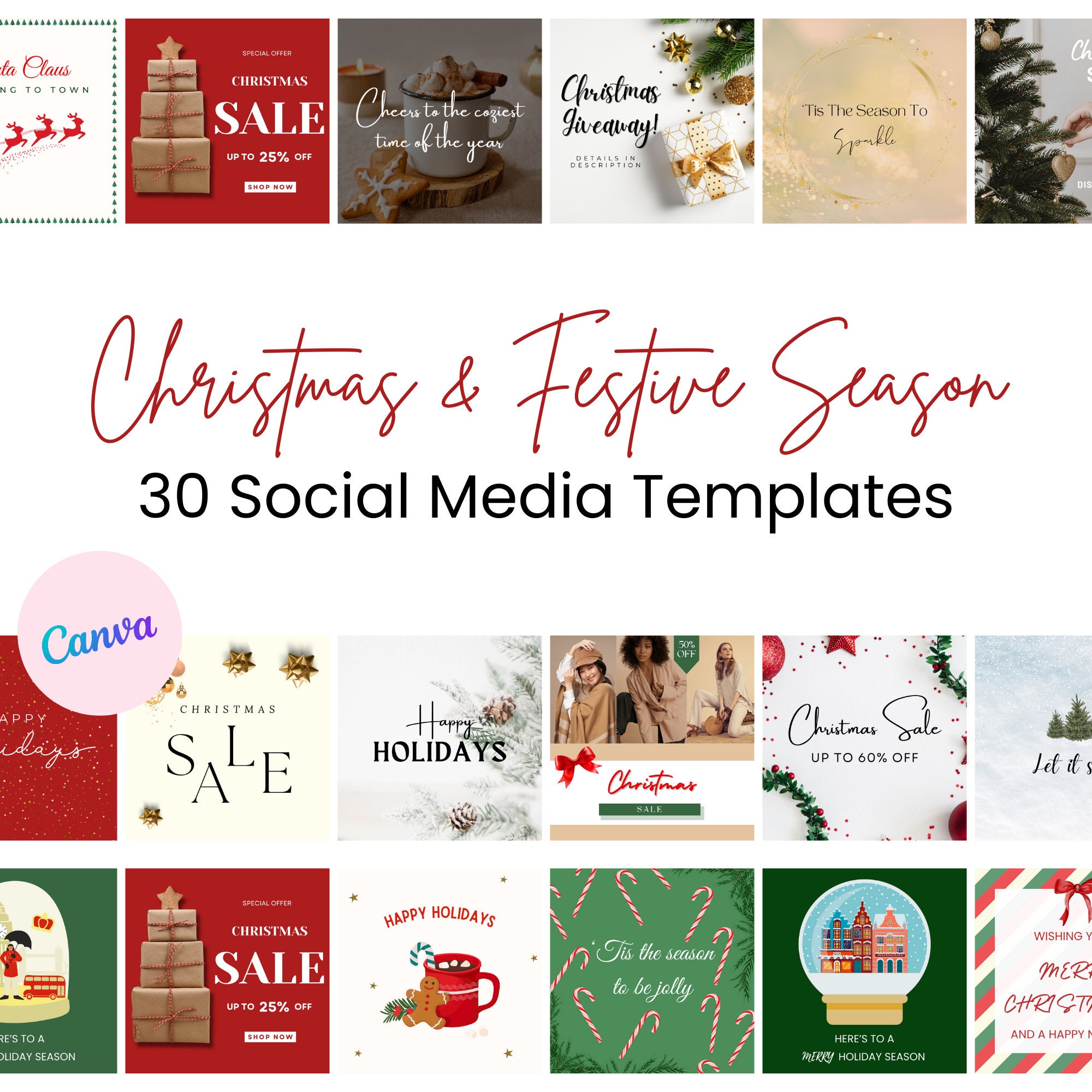 Christmas Social Media Templates Christmas Instagram Post Template