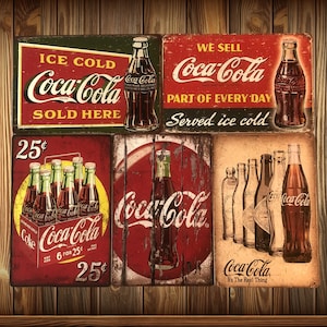 Metalen wandplaat in vintage stijl - Coca-Cola - Vintage decoratie van bar, restaurant, cadeau