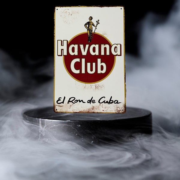 Vintage style metal wall plaque - Havana Rum - Vintage decoration of Bar, Restaurant, gift