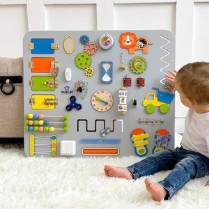 SALE!!! Busy board gift for 1-2-3-4 years, motessori ,educational board, gift for kids.