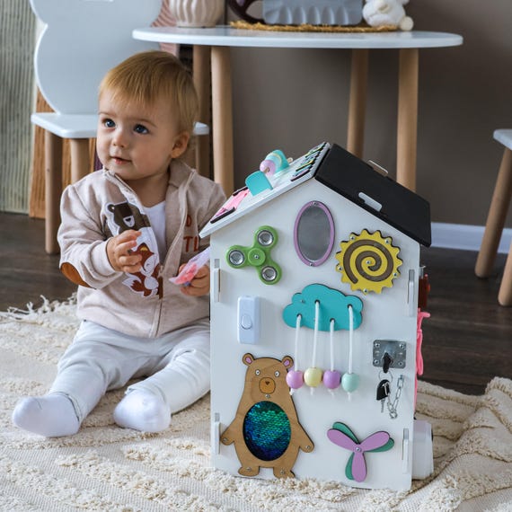 Montessori Busy House – Large Wooden Activity Cube for Toddlers