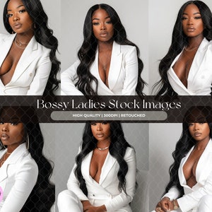 African American Model Stock Fotos: Beauty & Hair Bundle (Digitaler Download)