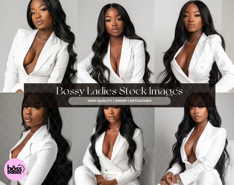 BOSSY LADIES BUNDLE  - 15 Stock Image Bundle  African American Model, Beauty Stock Photos, Hair Stock Photos, Wig Stock Photo