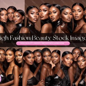 HIGH FASHION  - 15 Stock Image Bundle  African American Model, Beauty Stock Photos, Hair Stock Photos, Wig Stock Photo