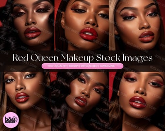 Red Queen Makeup Stock Photos: African American Model Bundle (Digital Download)