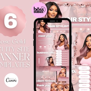 Rose Gold Acuity Scheduling Site Template, Editable DIY Booking Site Template, Hair Tech Booking Site Template, Hair Technician