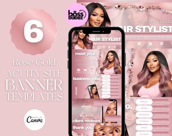 Rose Gold Acuity Scheduling Site Template, Editable DIY Booking Site Template, Hair Tech Booking Site Template, Hair Technician