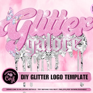 Logo DIY Glitter Galore: Branding salonu fryzjerskiego (pobranie cyfrowe)