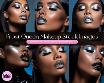 Frost Queen Makeup Stock Photos: African American Model (Digital Download)
