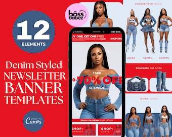 E-mailsjabloon mode: denim nieuwsbriefkit voor canvas