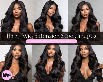 BLACK BEAUTY BUNDLE  - 15 Stock Image Bundle African American Model, Beauty Stock Photos, Hair Stock Photos, Wig Stock Photo