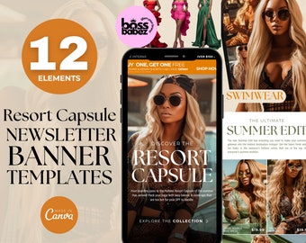 Beige boho zomer e-mailnieuwsbriefsjabloonkit (canva)