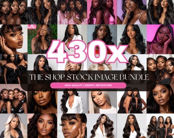 African American Model Stock Photo Bundle: Hair, Beauty, Lashes (Digital Download)