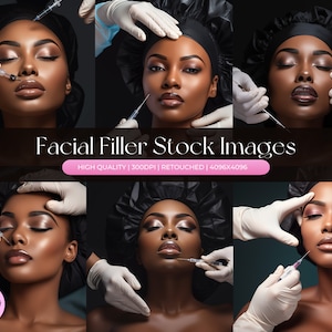 15 Stock Images - Beauty Botox Filler Model Stock Photos, Skincare Med Spa Stock Photos, Injectable Aesthetic, Facial Filler Stock Photo