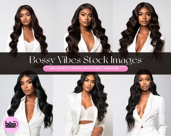 Beauty Stock Photos: African American Model, Hair & Wig Images (15 Image Bundle)