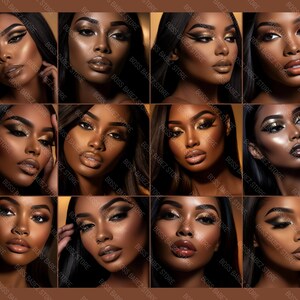GOLDEN QUEEN BUNDLE  - 15 Stock Image Bundle African American Model, Beauty Stock Photos, Makeup Artist, Makeup Stock Photos, Beauty Stock