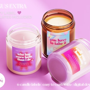 Druckvorlage Boss Babe Kerze Etikett Vorlage: Farbverlaufsdesign (Digitaler Download)