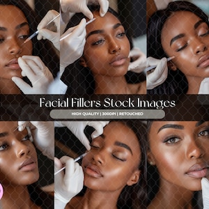 15 Stock Images - Beauty Botox Filler Model Stock Photos, Skincare Med Spa Stock Photos, Injectable Aesthetic, Facial Filler Stock Photo