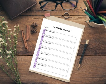 Gratitude Journal Digital, Wellness Journal, Gratitude Planner , Printable Journal, Wellness Journal, Digital Journal