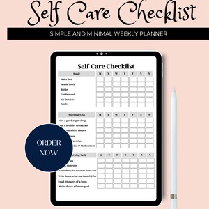 Self Love Checklist, Self Care Printable, Self Love Planner, Self Love Journal, Self Care Planner, Wellness Planner Printable