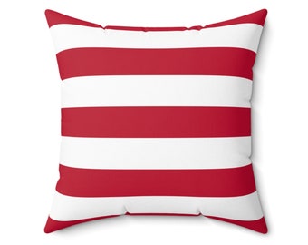 Americana Flag Stripes Throw Pillow Red White Blue Home Décor