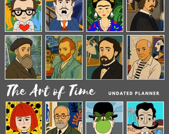 Undated Monthly Planner Printable | 12 Month Art Planner | Creative Planner for Artists | Ballet & Art Theme PDF